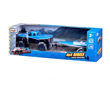 Maisto Diecast Chevrolet Pickup & Speedboat